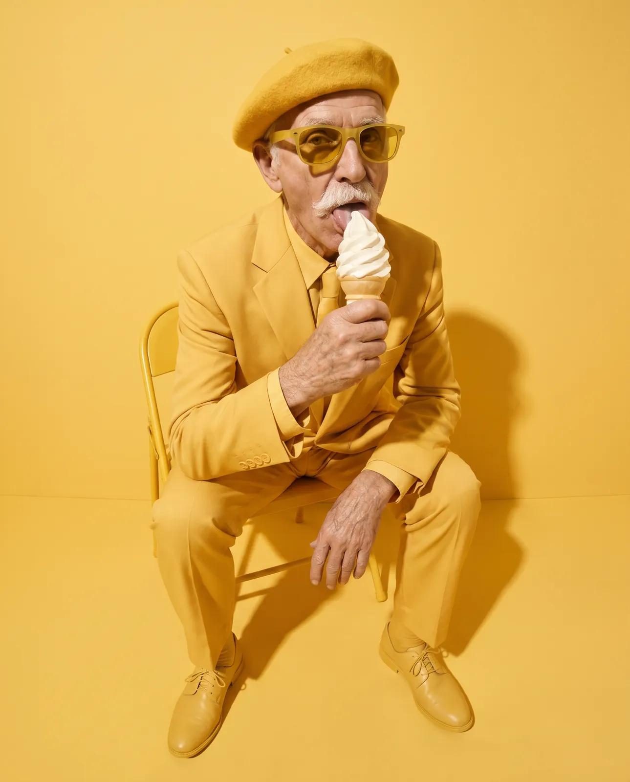 Scoop campagnebeeld — portret in geel