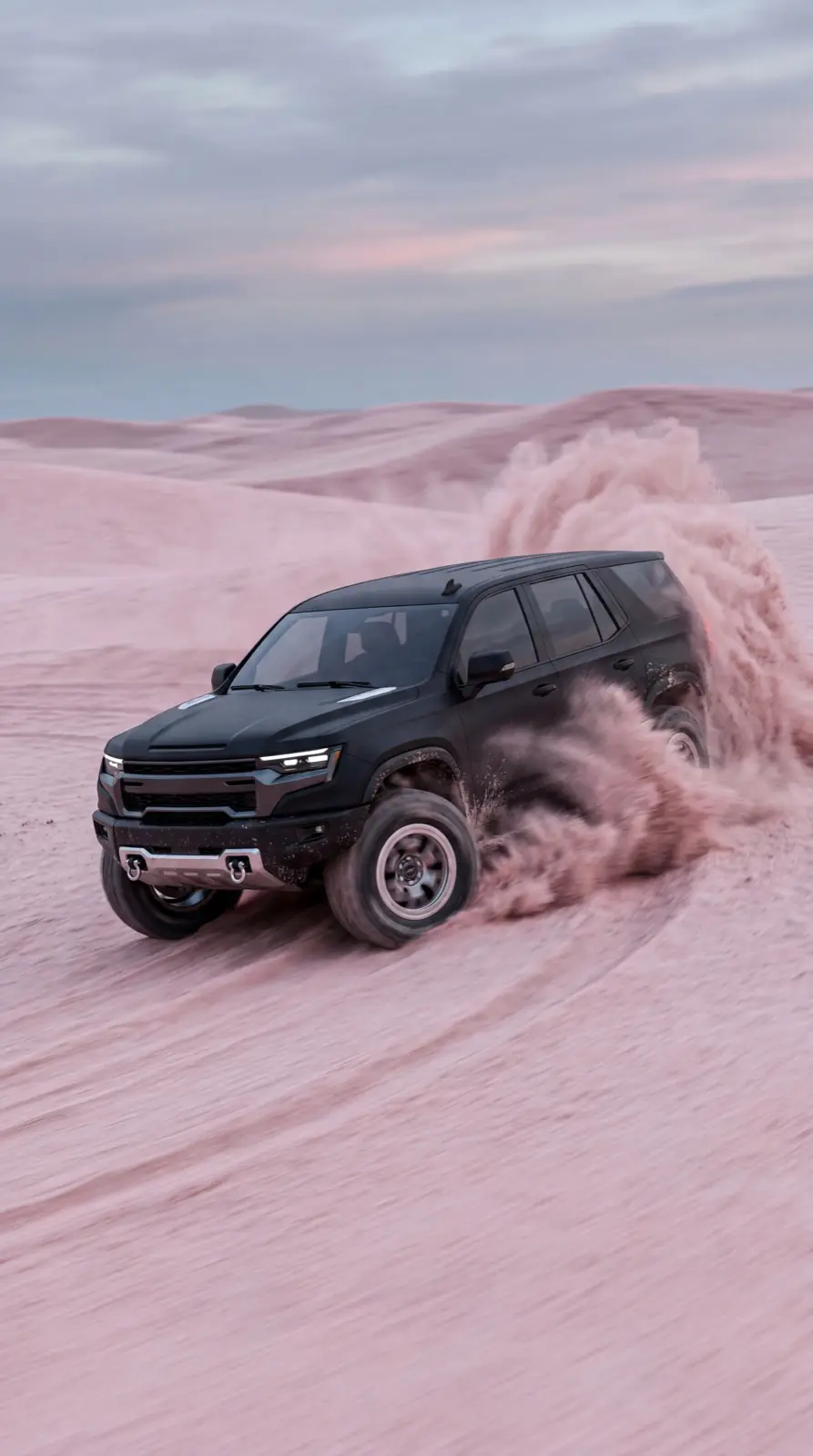 Concept-SUV in roze woestijn